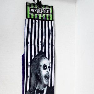 NWT Gothic 80s Retro Inspired Knee High Beetlejuice Socks Sandworm Stripes
